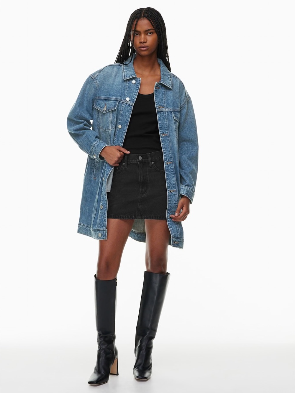 Aritzia Denim Forum The ’90s Ali Coat Oversized Long Jean Jacket XS